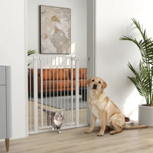 Porte pour animaux, extra-large avec petite porte, barrière H avec kit d’extension.