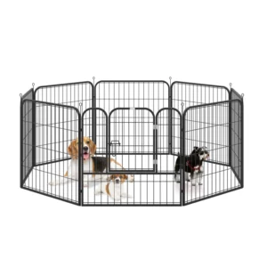 Parc de jeu 8 panneaux Clôture de cour de jeu maison Métal robuste pliable intérieur extérieur.