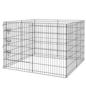 Parc d’exercice pliant en métal 24 pouces Cage pour chiots.