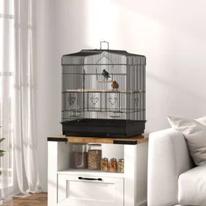 Cage à oiseaux de 23", pinsons, canaris, cage à perroquets avec porte, perchoirs, 2 fournitures pour animaux