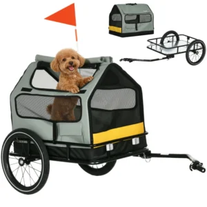 Remorque à vélo 3 en 1 pour chien, cargaison pour animaux, lit pour animaux avec laisse de sécurité, attelage, roues à dégagement rapide, coussin pour petits chiens.