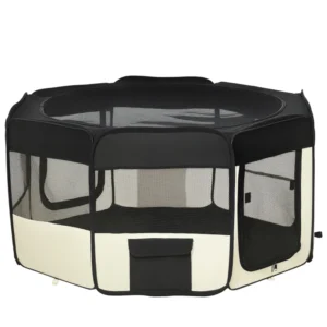 Parc de jeu souple pour chiens pliant en extérieur avec sac.