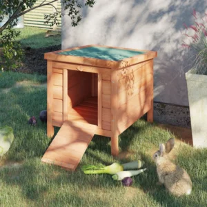 Ce charmant clapier pour lapin  avec toit en asphalte imperméable.