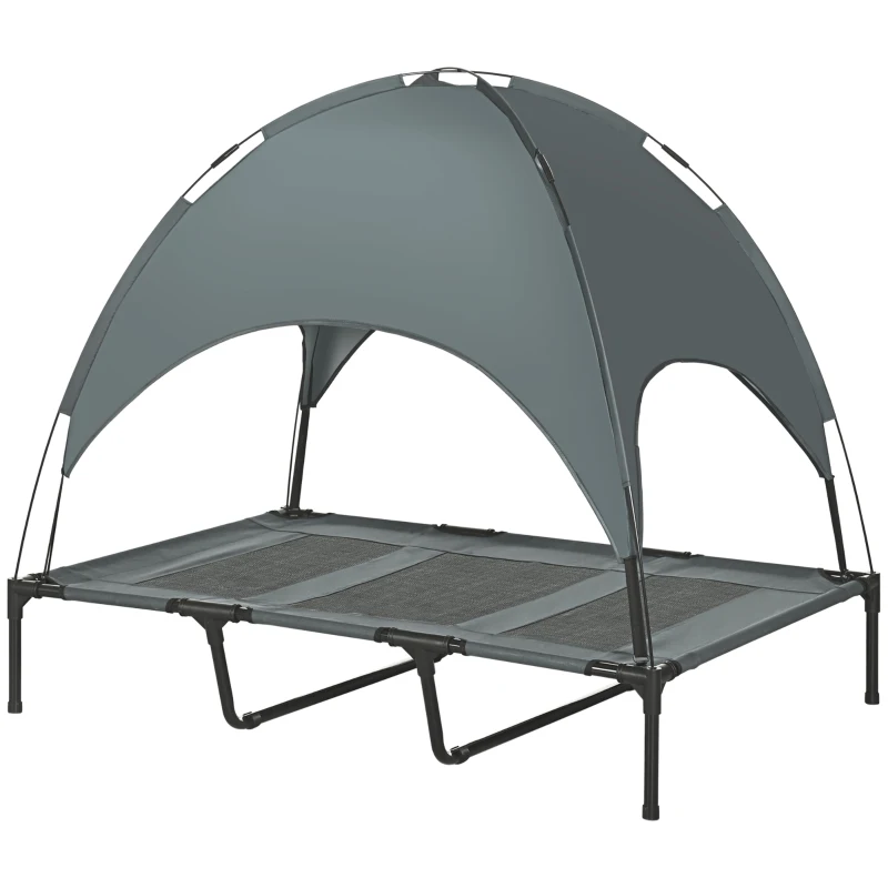 Lit surélevé avec auvent, lit de camp portatif surélevé pour chiens taille XL, intérieur et extérieur. – Image 7