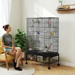 Cage à oiseaux de 63" avec dessus ouvert pour perruches calopsittes, et pinsons