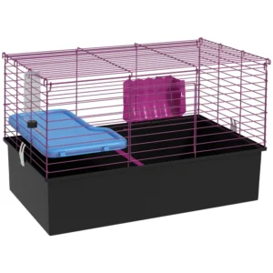 Cage pour petits animaux 18,5" avec bouteille d’eau, gamelle alimentaire, plateforme, et rampe,