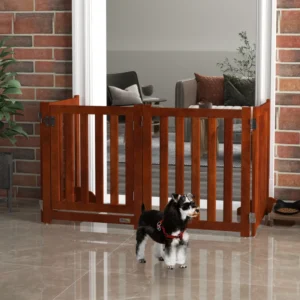 Portail pliant avec porte, 4 panneaux Portail pour animaux