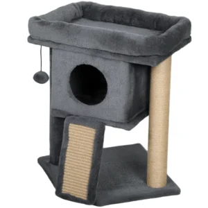 Arbre à chat avec perchoir, griffoir, condo pour chats, ballon jouet pour chat, usage intérieur.