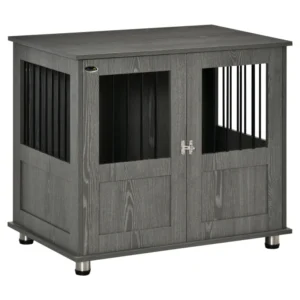 Meubles pour chiens avec porte magnétique, pieds réglables pour chiens extra-grands, moyens et petits, usage intérieur.