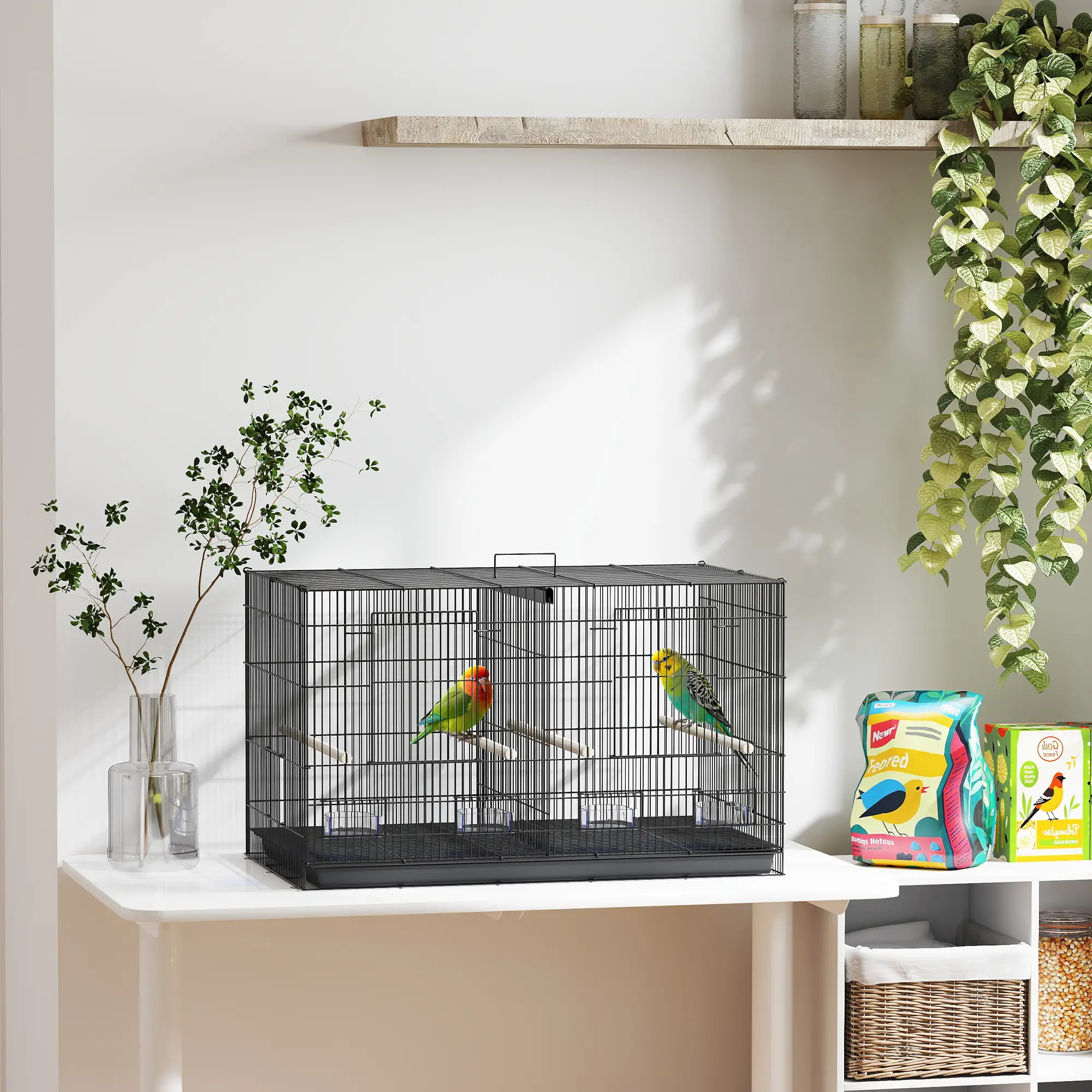 Cage à oiseaux de 18" H, grande cage à perruche – Image 3