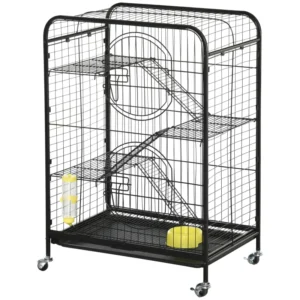 Cage pour petits animaux roulant 36,6" parc de jeu pour furets, lapins, et chinchillas kit de fournitures en métal