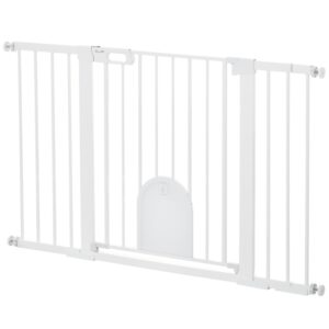 Barrière de portail extra-large avec petite porte, pour chien avec barrière de sécurité, ajustement de pression des escaliers