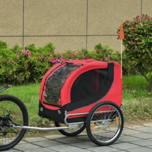 Remorque vélo pour chien, vélo pour animaux de compagnie, chargeur wagon avec attelage, réflecteurs, drapeau pour petits et moyens chiens, fauteuil roulant pour animaux de voyage.