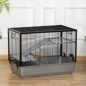Cage à cochons d’Inde et hamster avec accessoires, gourde alimentaire, rampes, 31,5"x19"x 23