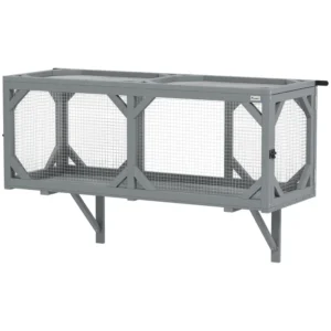 Tunnel pour chats, enclos extérieurs en bois Catio avec 2 portes et design extensible, enclos mural pour animaux