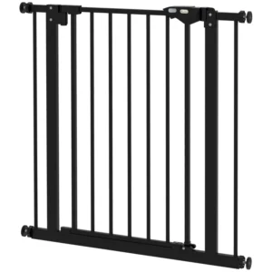 Barrière pour animaux de 30 pouces de haut avec porte barrière intérieure pour les escaliers, barrière de sécurité montée sous pression.