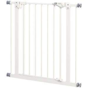 Porte pour animaux de 30 pouces de haut avec porte, barrière intérieure pour les escaliers, barrière de sécurité montée sous pression.