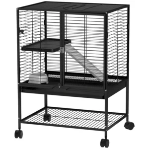 Cage à petits animaux de 34"H pour chinchillas et pour furets, avec plateau amovible, étagère de rangement