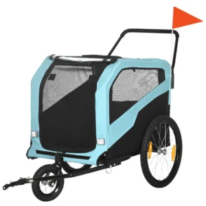 Remorque à vélo 2-en-1 pour chiens, poussette pour animaux avec attelage pour petits et moyens grands, roues à dégagement rapide, support pour pieds, vélo pour animaux,.