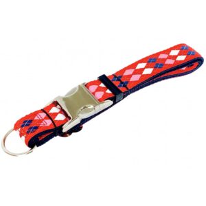 Collier 1" à motifs Argyle avec boucle de métal / 1" Argyle Patterned Necklace with Metal Buckle
