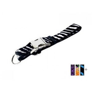 Collier 1" à motifs Zébré avec boucle de métal / 1" Zebra Patterned Necklace with Metal Buckle