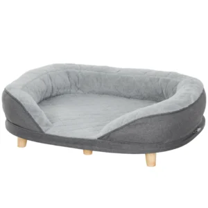 Canapé-lit pour grands chiens avec coussin amovible, housse lavable, coussinets antidérapants pour les pieds.
