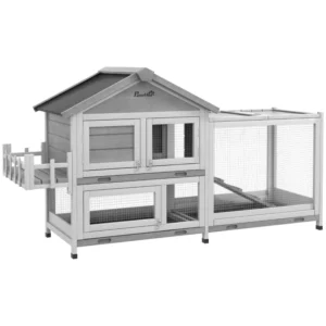 Clapier en bois pour lapins avec toit ouvrable, boîte de rangement.
