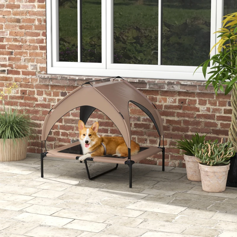 Lit de chien avec baldaquin en maille respirante lavable, pour chiens moyens et grands. – Image 2