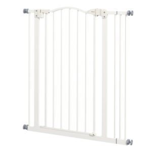 Porte pour chien extra haute avec porte, ajustement sous pression, fermeture automatique, double verrouillage pour les portes, couloirs, et escaliers.