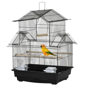Cage à oiseaux de 25" avec perchoir, balançoire, contenant alimentaire, plateau coulissant.