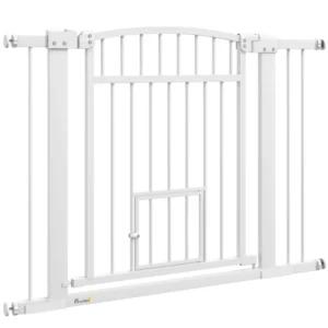 Porte pour animaux extra-large avec petite porte, barrière en H avec kit d’extension.