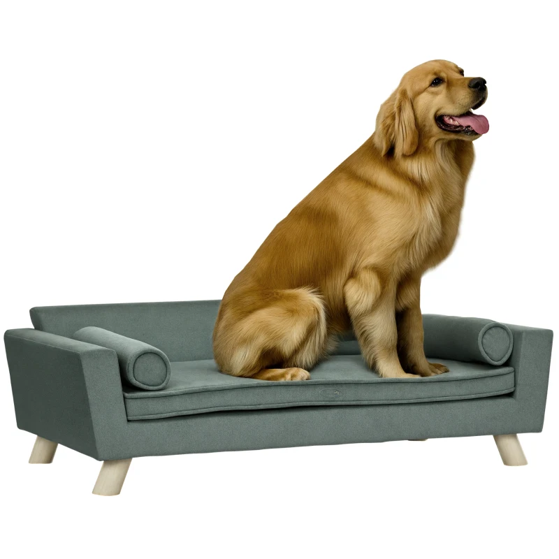 Canapé-lit pour chiens avec oreillers amovibles, canapé en mousse pour animaux avec coussin lavable amovible, tissu résistant à l’eau. – Image 2