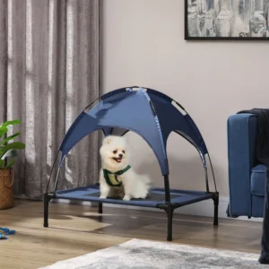 Lit de ravitaillement rafraîchissant Lit portatif surélevé pour chiens avec baldaquin pour chiens de