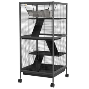 Cage pour petits animaux en acier pour cochon d’Inde, furet, chinchilla, chaton et lapin.