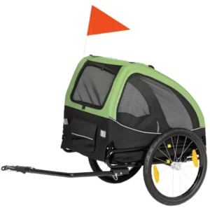 Remorque vélo, chariot à vélo pour animaux avec roues de 20" et fenêtres ventilées, remorque portable pour chien