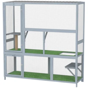 Terrarium extérieur pour chats Catio, maison en bois avec toit étanche, plateformes et griffoir