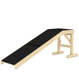 Rampe de lit pour chiens Tapis antidérapant Plate-forme Bois de pin