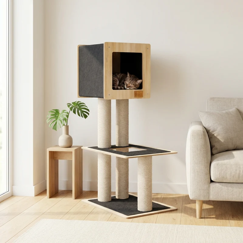 Arbre à chat avec corde Fique de haute qualité – Image 4