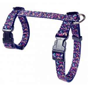 Harnais en ''H'' 5/8'' à motifs Papillons  /  5/8'' ''H'' harness with butterfly patterns