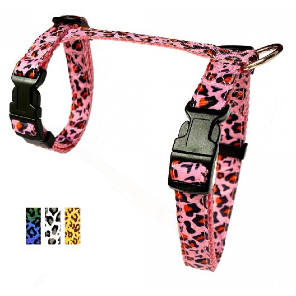 Harnais en ''H'' 5/8'' à motifs Léopard / 5/8" ''H'' harness with Leopard pattern