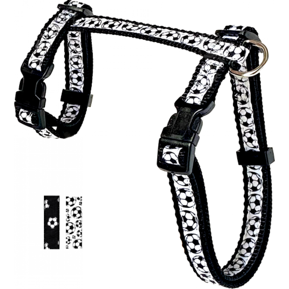 Harnais en ''H'' 5/8'' à motifs Soccer / 5/8" H-harness with Soccer pattern