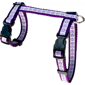 Harnais en ''H'' 5/8'' à motifs Fleurs  /  5/8'' ''H'' harness with floral pattern