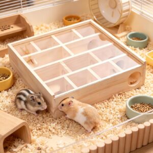 Labyrinthe en bois pour hamster, petit jouet d'activité pour animal de compagnie en bois massif.