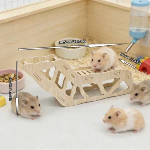 Cabane en bois pour hamsters - Une cachette naturelle polyvalente adaptée aux hamsters et à d'autres habitats de petits animaux.