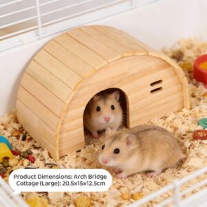 Cachette pour hamster en bois – Maison sans fond résistante aux morsures, adaptée aux hamsters et aux hamsters syriens