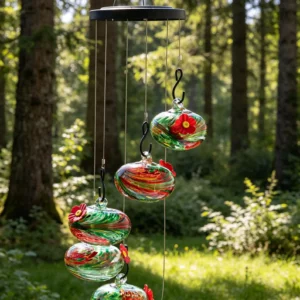 Mangeoire à colibris colorée / Custom Colourful Hummingbird Feeder Glass Hanging.