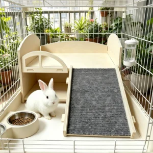 Mangeoire à foin en bois double couche toutes saisons pour lapin