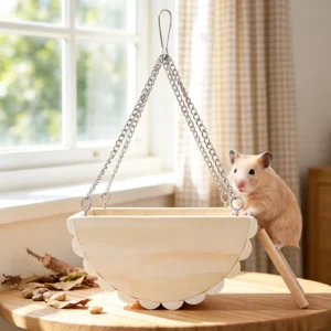 Balançoire suspendue pour hamster en bois, jouet d'aire de jeu.