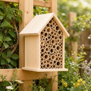 Maison en bois pour insectes, hôtel pour abeilles et abri papillon pour jardin
