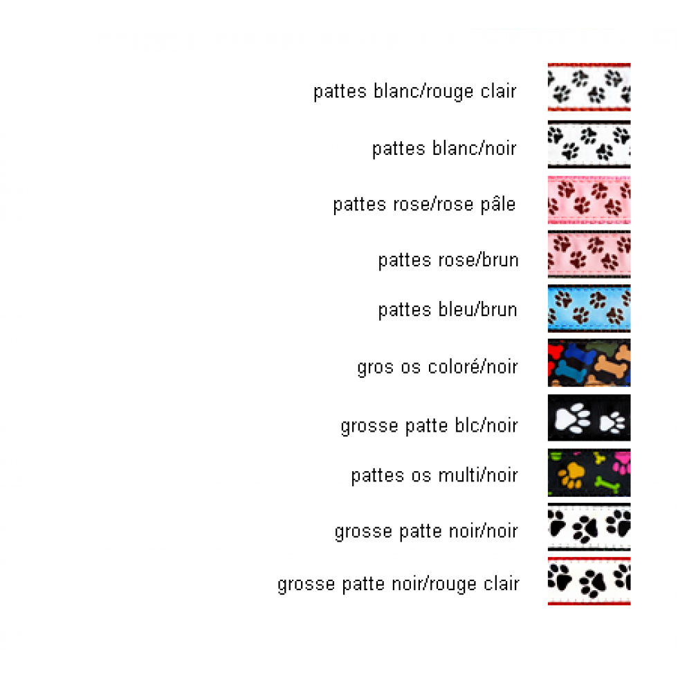 Laisse 1'' à motifs Pattes / 1'' Leash with Paw Pattern – Image 3